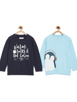 The Mom Store - Kids Sweatshirt Warm Socks and Hot Cocoa & Penguin (Pack of 2)