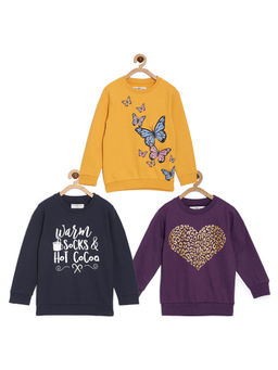 The Mom Store - Kids Sweatshirt Heart of Gold Warm & Hot Cocoa-Flutter (Pack of 3)