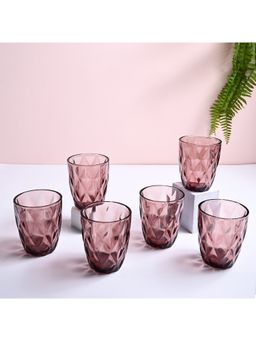 Voncasa - Wine Color Glass Tumbler (Pack of 6)