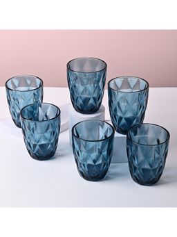 Voncasa - Blue Color Glass Tumbler (Pack of 6)