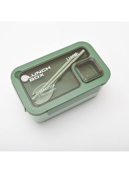 Voncasa - Green Color Plastic Lunch Box (1200 ml +40 ml)