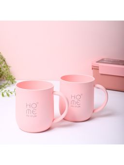 Voncasa - Pink Color Plastic Cup (340 ml) (Pack of 2)