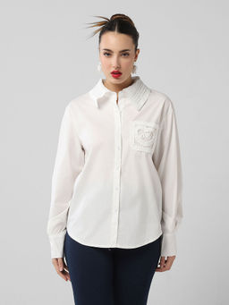 SHOWOFFFF - Women Solid White Shirt