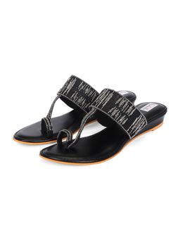 Fuchsia by Aashka Mehta - Kolhapuri Black Embellished