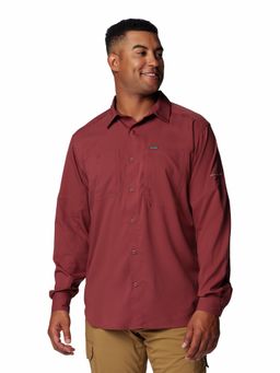Columbia - Mens Red Omni-Shade Silver Ridge Utility Lite Long Sleeve Shirt