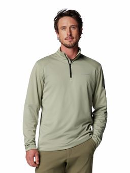 Columbia - Mens Green Omni-Shade Columbia Tech Knit 1/4 Zip Tshirt