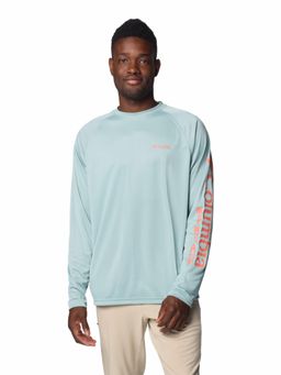 Columbia - Mens Blue Omni-Shade Terminal Tackle Heather Long Sleeve Shirt