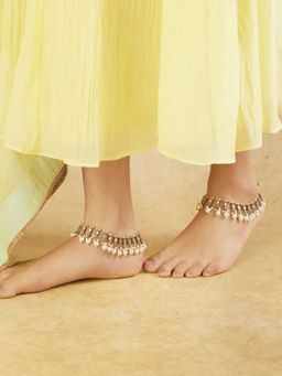 Indinoor - Kundan Gold Payal Anklet
