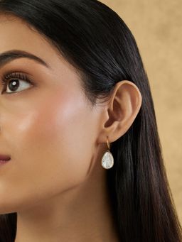 Indinoor - Kundan Gold Drop Earrings