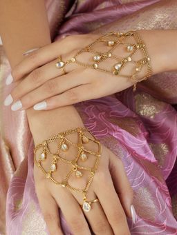 Indinoor - Gold Kundan Haath Phools