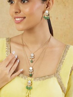 Indinoor - Kundan Gold Layered Jewellery Set