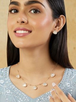 Indinoor - Kundan Everyday Gold Short Jewellery Set