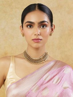 Indinoor - Pearl Temple Gold Jewellery Set