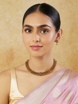 Indinoor - Ruby Temple Gold Jewellery Set