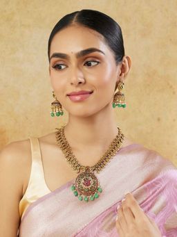 Indinoor - Temple Gold Long Jewellery Set