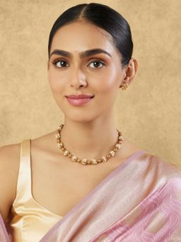 Indinoor - Floral Temple Gold Jewellery Set