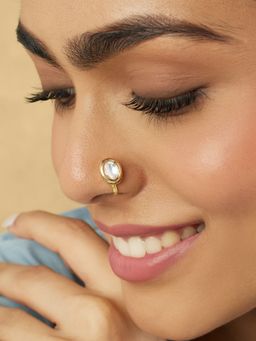 Indinoor - Gold Kundan Everyday Nose Ring