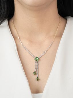 SWASHAA - Shanon Clover Charmed Y-shaped Necklace