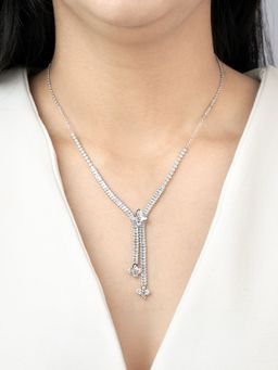SWASHAA - Shanon Clover Charmed Y-shaped Necklace