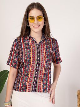 Style Quotient - Women Multi-Color Viscose Rayon Printed Regular Fit Shirt