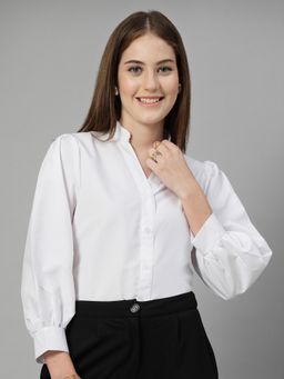 Style Quotient - Women White Polycotton Solid Regular Fit Shirt