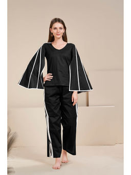 Autumnlane - Soul Scarlet Black Cape Sleeves Cotton Co-Ord (Set of 2)