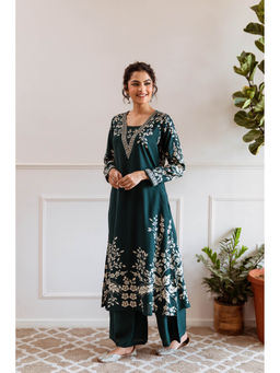 Autumnlane - Aruna Green Kurta with Palazzo (Set of 2)