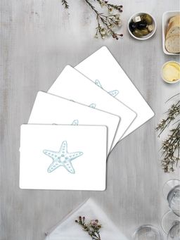 Space of Joy - Blue Star Fish Premium Printed Rectangular MDF Wooden Placemats