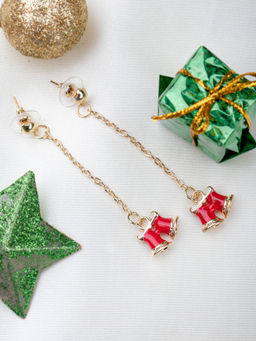 Arendelle - Christmas Red Double Bell Drop Earrings