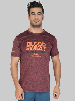 Vector X - Wine Polyester Regular Fit Sports T-shirt For Men