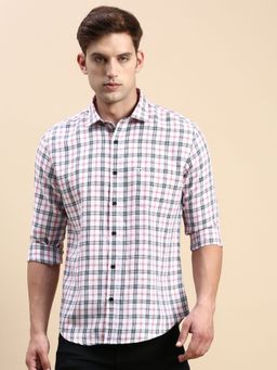SHOWOFFFF - Men Spread Collar Multi Slim Fit Checked Shirt