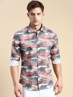 SHOWOFFFF - Men Spread Collar Multi Slim Fit Printed Shirt