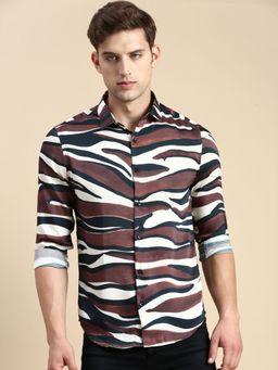 SHOWOFF - Men Spread Collar Multi Slim Fit Printed Shirt