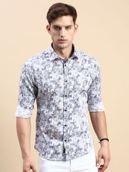 SHOWOFFFF - Men Spread Collar Multi Slim Fit Printed Shirt
