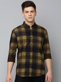 SHOWOFFFF - Men Checked Grey Slim Fit Shirt