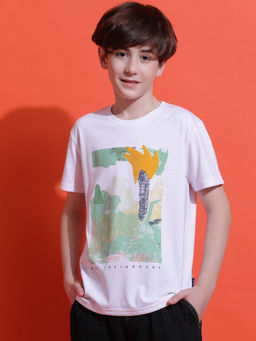 Lil Tomatoes - Boys White Graphic Cotton T-Shirt