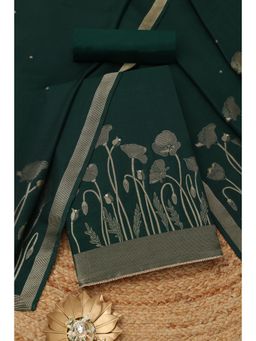 Soch - Womens Bottle Green Russian Silk Unstiched Dress Material