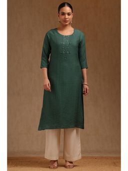 Soch - Womens Green Gadwal Kurta With Cutdana