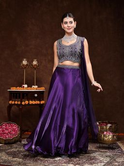 Stylum - Womens Purple Jimmy Choo Lehenga and Blouse with Dupatta