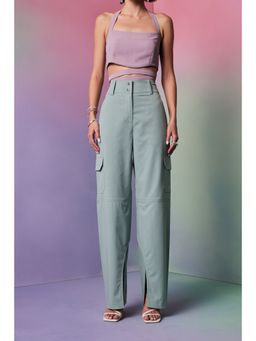 The Dapper Lady - Prague Green Solid Pant