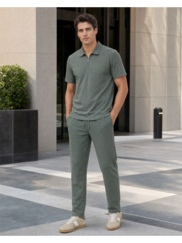 Nobero - Green Men Relaxed Fit Voyage Zip Co-Ord