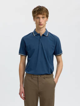 Selected - Dark Blue Slim Fit Polo T-Shirt