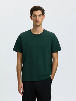 Selected - Dark Green Crew Neck T-Shirt