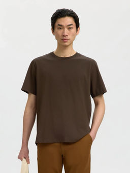 Selected - Dark Brown Crew Neck T-Shirt