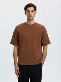 Selected - Dark Brown Loose Fit T-Shirt