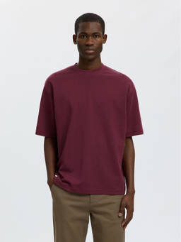 Selected - Maroon Loose Fit T-Shirt