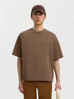 Selected - Dark Brown Relaxed Fit T-Shirt