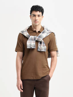 Selected - Dark Brown Polo T-Shirt