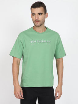 Ben Sherman - Men Green Logo Cotton T-Shirt