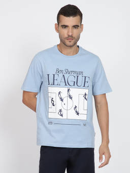 Ben Sherman - Blue Men Typography Printed Cotton T-Shirt